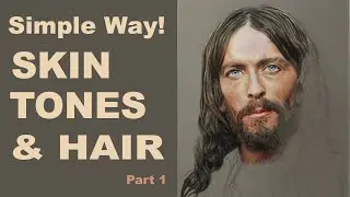 Pastel Portrait Tutorial ~  What colours to use for skin tones and hair. Robert Powell Part 1.