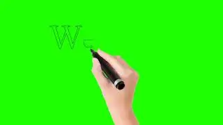 Welcome hand writing green screen