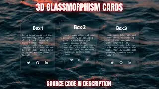 Responsive 3D Glassmorphism Cards Using HTML CSS & JS | CSS 3D Card Hover Effect