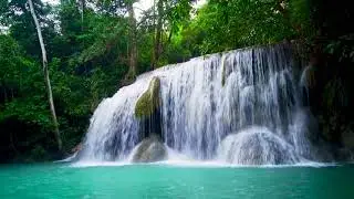 Kanchanaburi Waterfalls 4k. Relaxing Water Sounds, Forest Waterfall Video/ Sleep/ Focus/ Insomnia.