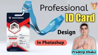 Professional id card design in photoshop || Id card design ||Employee id card design in photoshop