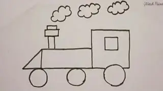 Drawing A Train With The Help Of Shapes || Witchopedia