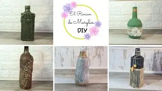 5 ideas SUPER CHULAS para decorar BOTELLAS DE CRISTAL