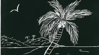 Scratchboard Palm Tree