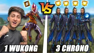 Pro Chrono Call Wukong Noob😡आजा 1 vs 3 में !! 🔥 घमंडी Chrono - Garena Free Fire