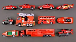 Learning Red Street Vehicles for Kids - Matchbox, Hot Wheels, Disney Cars, Tomica トミカ, Tayo 타요