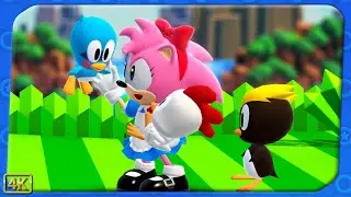 Sonic Superstars ⁴ᴷ Bridge Island Zone (Story Mode, All 7 Chaos Emeralds) IHOP Amy gameplay