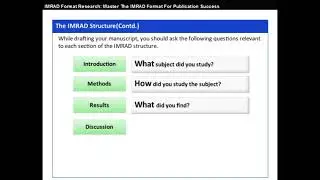 IMRAD Format Research: Master The IMRAD Format For Publication Success