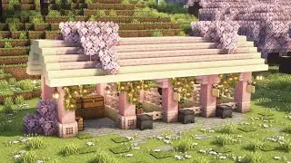 [Minecraft] How to Build a Cherry Blossom Stable / Tutorial