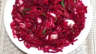 Свекла с морковью и капустой по-корейски! Полезный витаминный салат!