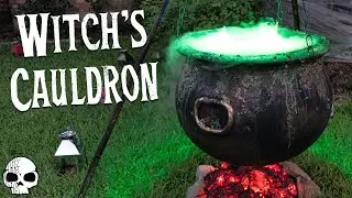 DIY Halloween Props - Bubbling Witch's Cauldron with Glowing Coals