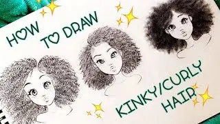 How to Draw KINKY/CURLY Hair Textures 4a,4b,4c ♡ | Christina Lorre