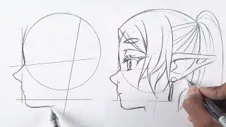 How to draw anime face from side angle ✍✍ (Drawing Practice)