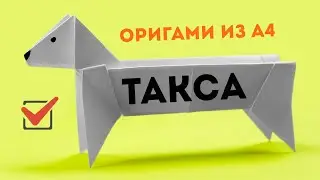 Как сделать собаку ТАКСУ из бумаги А4 - простое оригами своими руками