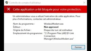 CETTE APPLICATION A ÉTÉ BLOQUÉE POUR VOTRE PROTECTION… [RÉSOLU]