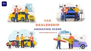 Car Dealerships Animation Scene Premiere Pro Template