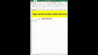 #shorts |Serial number | shortcut  #msexcel #basicexcel #exceltutorial #excelforbeginners #trending