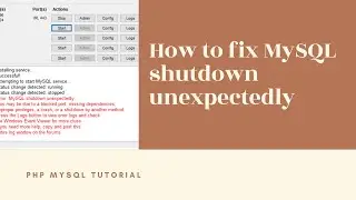 How to fix mysql shutdown unexpectedly in xampp| MySql| MySql Error, not starting in Xampp Server