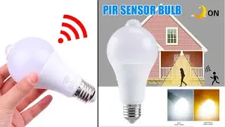 PIR Motion Sensor Light Bulbs E27 12W, LED Lamp Auto Smart Infrared B22 LED Bulb Energy Saving Bombi