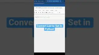 Convert List to Set in Python! #shorts #python #programming #coding