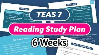 TEAS 7 Reading Study Plan | TEAS 7 Study Schedule