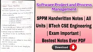 The Ultimate Study Guide for SPPM (CSE) Handwritten Notes All unit Covered | Sppm unit 1,