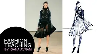 Fashion sketch inspired by Tex Saverio - runway Paris Fashion Week