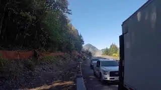 Rocks blasted in construction of Historic Columbia River Highway State Trail