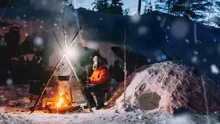 SOLO WINTER STORM Camping. Bushcraft and Dutch Oven Cooking