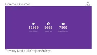 How to make a Social Increment Counter | Day 15 | HTML CSS JS | 50Projects50Days