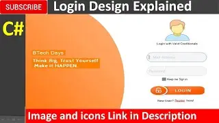 Login UI (User Interface) in C# (C sharp) with all icons and images