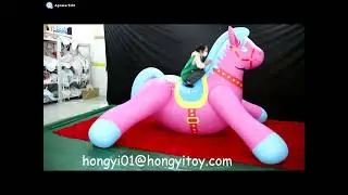 Pink Inflatable Fat Horse Riding animals 