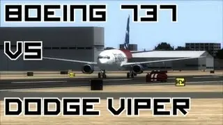 Boeing 737 VS. Dodge Viper! HeadOn Drag Race!- HD 2012