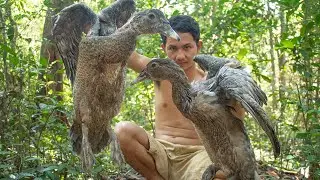 Catching Two Ducks In Forest - Making Ducks Salad Recipe