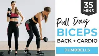 35-Minute Upper Body PULL WORKOUT At Home (Back + Biceps + Cardio)