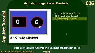 Image Controls | Part 3 - ImageMap Control & Defining Hotspot | Asp Net Tutorial #026