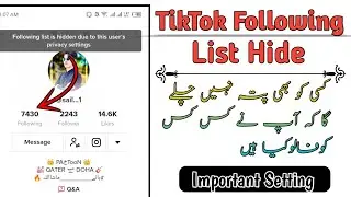 How to Hide following list on tiktok  || Hide follow List || TikTok Setting