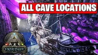ALL CAVE LOCATIONS ON ARK FJORDUR INCLUDING SPACE BIOME, FEROX CAVE, DUNG BEETLE CAVE AND HONEY CAVE