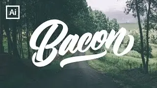 Lettering Speed Art - Bacon (Illustrator Hand Lettering)