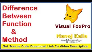 method vs function | foxpro method and function | what is function in foxpro | method in foxpro