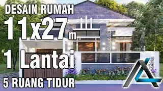 Desain rumah 11x27 meter#5 ruang tidur