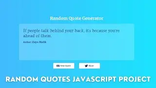 Generate Random Quotes with Vanilla Javascript, CSS & HTML