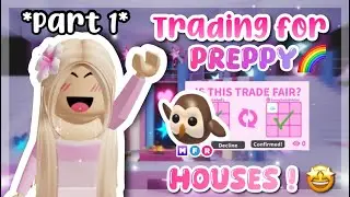 Trading for preppy houses in adopt me! 💕 *got a sky castle*