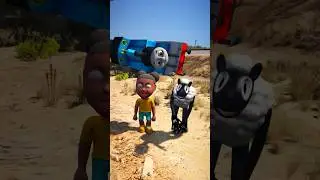 GTA V: AMANDA THE ADVENTURER SAVING WOOLY FROM THOMAS THE TRAIN #shorts #trains