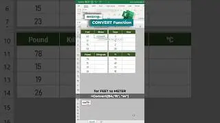 How to Use Excel CONVERT Function | Units calculator excel #shorts #malayalam