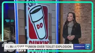 Exploding toilet at a Dunkin store in Florida left a customer filthy and injured, lawsuit claims