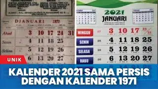 Kalender 2021 Sama Persis dengan Kalender 1971