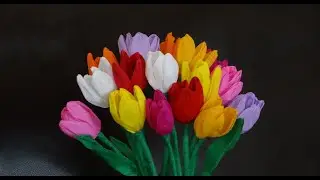 How to make beautiful paper tulip flowers / DIY Mother's day craft