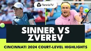 Jannik Sinner vs Alexander Zverev Court-Level Highlights | Cincinnati 2024