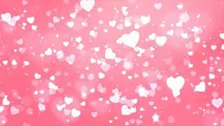 Pink Heart background with heart particle light filling looped for valentine , wedding.